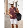 imageCOOFANDY Mens Knit Tank Tops Casual Sleeveless T Shirts Beach Tank Shirts with PocketWine Red