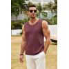 imageCOOFANDY Mens Knit Tank Tops Casual Sleeveless T Shirts Beach Tank Shirts with PocketWine Red