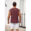 imageCOOFANDY Mens Knit Tank Tops Casual Sleeveless T Shirts Beach Tank Shirts with PocketWine Red