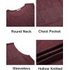 imageCOOFANDY Mens Knit Tank Tops Casual Sleeveless T Shirts Beach Tank Shirts with PocketWine Red