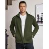 imageCOOFANDY Mens Lightweight Varsity Jacket Casual Bomber Jackets Waffle Zip Up Coat with PocketArmy Green
