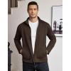 imageCOOFANDY Mens Lightweight Varsity Jacket Casual Bomber Jackets Waffle Zip Up Coat with PocketBrown