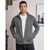 imageCOOFANDY Mens Lightweight Varsity Jacket Casual Bomber Jackets Waffle Zip Up Coat with PocketDark Grey