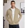imageCOOFANDY Mens Lightweight Varsity Jacket Casual Bomber Jackets Waffle Zip Up Coat with PocketKahki