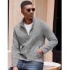 imageCOOFANDY Mens Lightweight Varsity Jacket Casual Bomber Jackets Waffle Zip Up Coat with PocketLight Grey