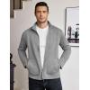 imageCOOFANDY Mens Lightweight Varsity Jacket Casual Bomber Jackets Waffle Zip Up Coat with PocketLight Grey
