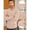 imageCOOFANDY Mens Long Sleeve Muscle T Shirts Casual VNeck Slim Fit Longline Ribbed Tee Stretch Gym Workout ShirtsBeige