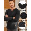 imageCOOFANDY Mens Long Sleeve Muscle T Shirts Casual VNeck Slim Fit Longline Ribbed Tee Stretch Gym Workout ShirtsBlack