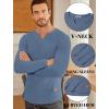 imageCOOFANDY Mens Long Sleeve Muscle T Shirts Casual VNeck Slim Fit Longline Ribbed Tee Stretch Gym Workout ShirtsGrey Blue
