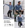 imageCOOFANDY Mens Long Sleeve Muscle T Shirts Casual VNeck Slim Fit Longline Ribbed Tee Stretch Gym Workout ShirtsGrey Blue