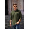 imageCOOFANDY Mens Long Sleeve Polo Shirt Casual Dress Button Polo T Shirt with Pocket Basic Lightweight Collared Golf ShirtArmy Green