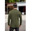 imageCOOFANDY Mens Long Sleeve Polo Shirt Casual Dress Button Polo T Shirt with Pocket Basic Lightweight Collared Golf ShirtArmy Green