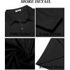 imageCOOFANDY Mens Long Sleeve Polo Shirt Casual Dress Button Polo T Shirt with Pocket Basic Lightweight Collared Golf ShirtBlack
