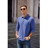 imageCOOFANDY Mens Long Sleeve Polo Shirt Casual Dress Button Polo T Shirt with Pocket Basic Lightweight Collared Golf ShirtBlue