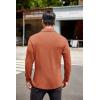 imageCOOFANDY Mens Long Sleeve Polo Shirt Casual Dress Button Polo T Shirt with Pocket Basic Lightweight Collared Golf ShirtCaramel