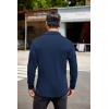 imageCOOFANDY Mens Long Sleeve Polo Shirt Casual Dress Button Polo T Shirt with Pocket Basic Lightweight Collared Golf ShirtDark Blue
