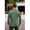imageCOOFANDY Mens Long Sleeve Polo Shirt Casual Dress Button Polo T Shirt with Pocket Basic Lightweight Collared Golf ShirtDeep Army Green