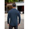 imageCOOFANDY Mens Long Sleeve Polo Shirt Casual Dress Button Polo T Shirt with Pocket Basic Lightweight Collared Golf ShirtDeep Blue