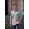 imageCOOFANDY Mens Long Sleeve Polo Shirt Casual Dress Button Polo T Shirt with Pocket Basic Lightweight Collared Golf ShirtGrey