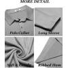 imageCOOFANDY Mens Long Sleeve Polo Shirt Casual Dress Button Polo T Shirt with Pocket Basic Lightweight Collared Golf ShirtGrey
