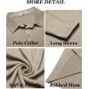 imageCOOFANDY Mens Long Sleeve Polo Shirt Casual Dress Button Polo T Shirt with Pocket Basic Lightweight Collared Golf ShirtKhaki