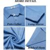 imageCOOFANDY Mens Long Sleeve Polo Shirt Casual Dress Button Polo T Shirt with Pocket Basic Lightweight Collared Golf ShirtLight Blue