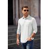 imageCOOFANDY Mens Long Sleeve Polo Shirt Casual Dress Button Polo T Shirt with Pocket Basic Lightweight Collared Golf ShirtWhite