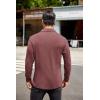 imageCOOFANDY Mens Long Sleeve Polo Shirt Casual Dress Button Polo T Shirt with Pocket Basic Lightweight Collared Golf ShirtWine Red