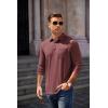 imageCOOFANDY Mens Long Sleeve Polo Shirt Casual Dress Button Polo T Shirt with Pocket Basic Lightweight Collared Golf ShirtWine Red