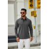 imageCOOFANDY Mens Long Sleeve Polo Shirts Button Casual Tee Collared Work Pullover ShirtsDark Grey