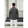 imageCOOFANDY Mens Long Sleeve Polo Shirts Button Casual Tee Collared Work Pullover ShirtsDark Grey