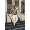 imageCOOFANDY Mens Long Sleeve Polo Shirts Button Casual Tee Collared Work Pullover ShirtsKhaki