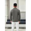 imageCOOFANDY Mens Long Sleeve Polo Shirts Button Casual Tee Collared Work Pullover ShirtsLight Grey