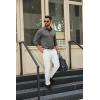 imageCOOFANDY Mens Long Sleeve Polo Shirts Button Casual Tee Collared Work Pullover ShirtsLight Grey