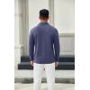imageCOOFANDY Mens Long Sleeve Polo Shirts Button Casual Tee Collared Work Pullover ShirtsNavy Blue