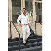 imageCOOFANDY Mens Long Sleeve Polo Shirts Button Casual Tee Collared Work Pullover ShirtsWhite