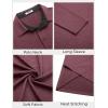 imageCOOFANDY Mens Long Sleeve Polo Shirts Button Casual Tee Collared Work Pullover ShirtsWine Red