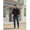 imageCOOFANDY Mens Long Sleeve Polo Shirts Classic Casual Button Polo Tee Lightweight Collared Golf Shirt01black
