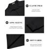 imageCOOFANDY Mens Long Sleeve Polo Shirts Classic Casual Button Polo Tee Lightweight Collared Golf Shirt01black