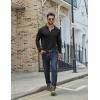 imageCOOFANDY Mens Long Sleeve Polo Shirts Classic Casual Button Polo Tee Lightweight Collared Golf Shirt02black