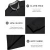 imageCOOFANDY Mens Long Sleeve Polo Shirts Classic Casual Button Polo Tee Lightweight Collared Golf Shirt02black