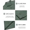 imageCOOFANDY Mens Long Sleeve Polo Shirts Classic Casual Button Polo Tee Lightweight Collared Golf ShirtDark Army Green