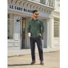 imageCOOFANDY Mens Long Sleeve Polo Shirts Classic Casual Button Polo Tee Lightweight Collared Golf ShirtDark Army Green