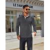 imageCOOFANDY Mens Long Sleeve Polo Shirts Classic Casual Button Polo Tee Lightweight Collared Golf ShirtDark Grey