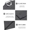 imageCOOFANDY Mens Long Sleeve Polo Shirts Classic Casual Button Polo Tee Lightweight Collared Golf ShirtDark Grey