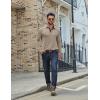 imageCOOFANDY Mens Long Sleeve Polo Shirts Classic Casual Button Polo Tee Lightweight Collared Golf ShirtKhaki