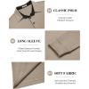 imageCOOFANDY Mens Long Sleeve Polo Shirts Classic Casual Button Polo Tee Lightweight Collared Golf ShirtKhaki