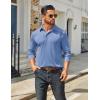 imageCOOFANDY Mens Long Sleeve Polo Shirts Classic Casual Button Polo Tee Lightweight Collared Golf ShirtLight Blue