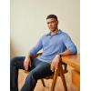 imageCOOFANDY Mens Long Sleeve Polo Shirts Classic Casual Button Polo Tee Lightweight Collared Golf ShirtLight Blue