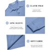 imageCOOFANDY Mens Long Sleeve Polo Shirts Classic Casual Button Polo Tee Lightweight Collared Golf ShirtLight Blue